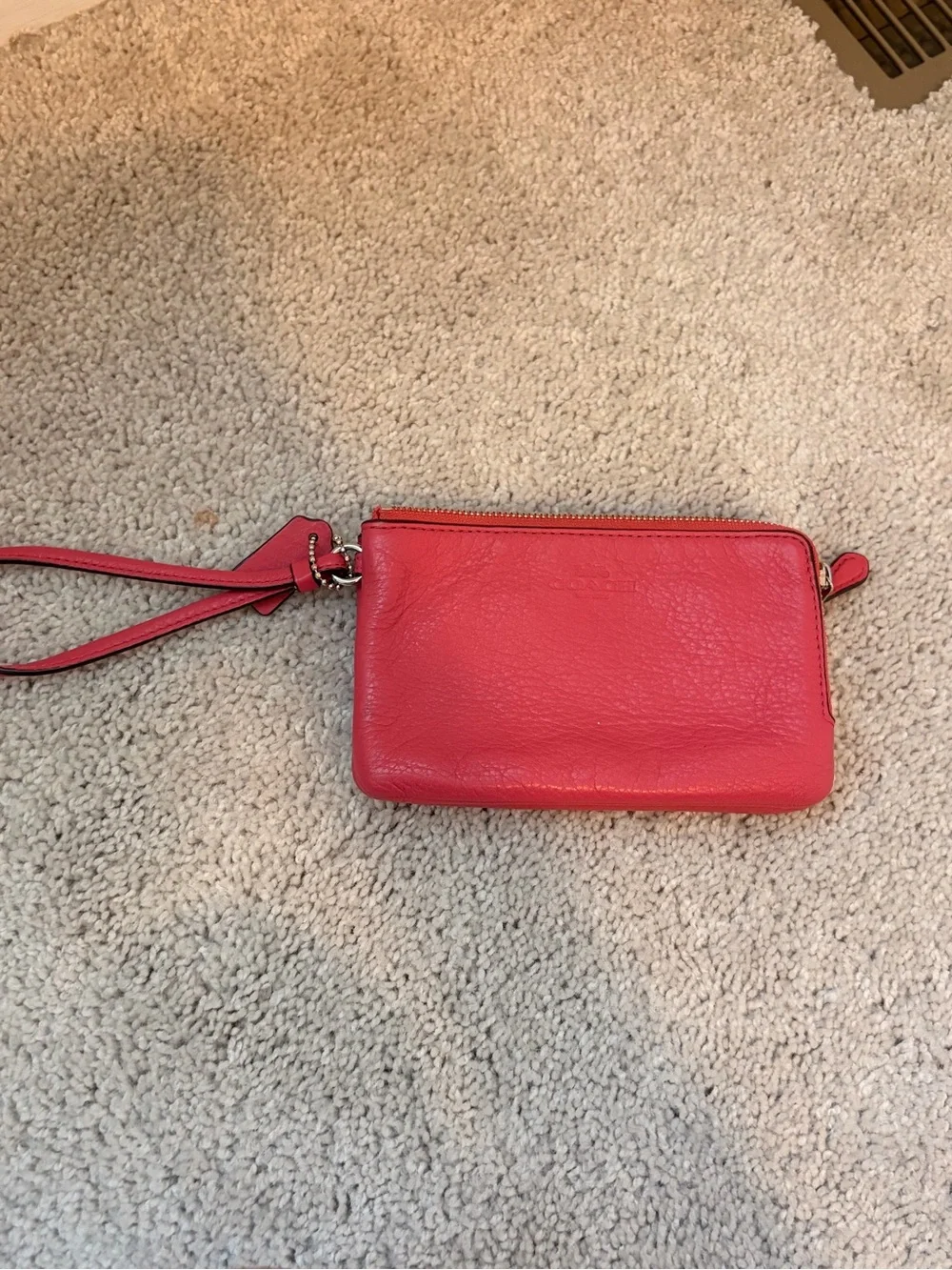 Coach Women's Pink Leather Wristlet Clutch